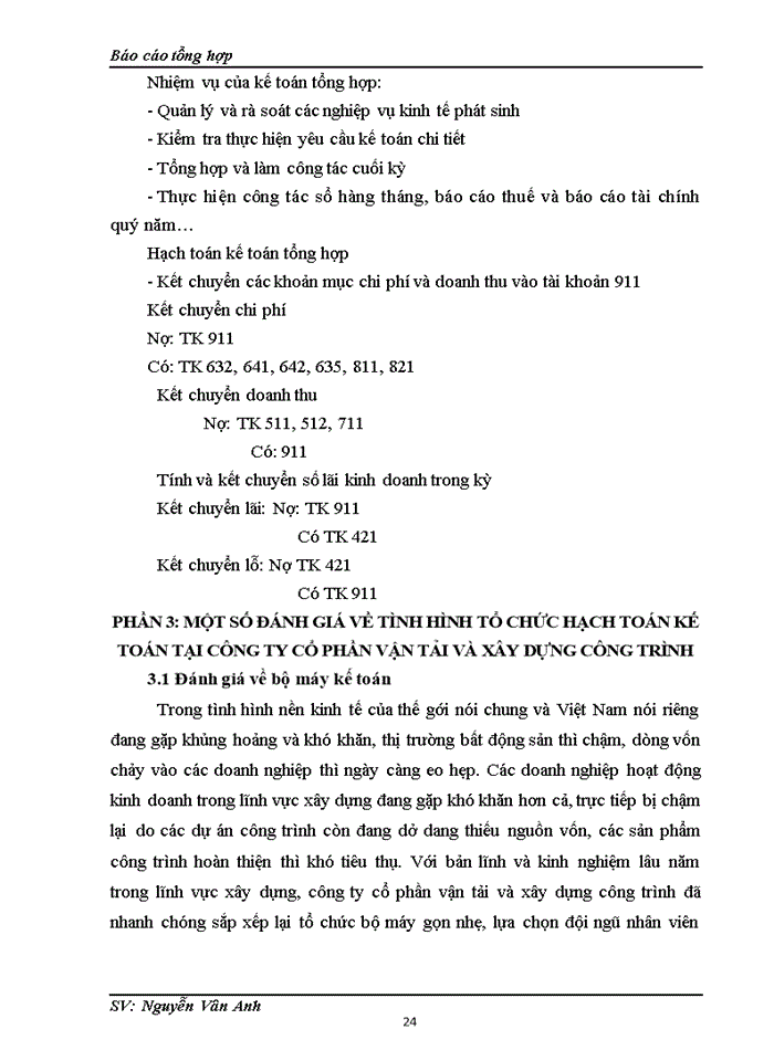 image for page Báo cáo tại Công ty cổ phần vận tải và xây dựng công trình