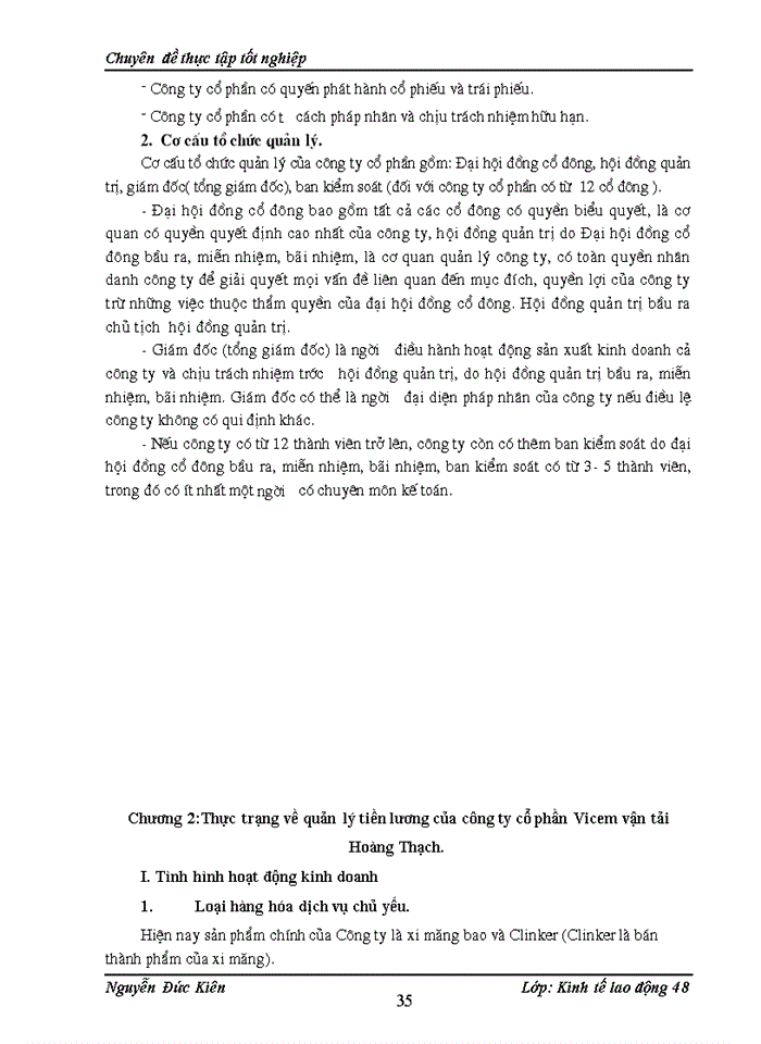 image for page Thực trạng về quản lý tiền lương của công ty cổ phần Vicem vận tải Hoàng Thạch