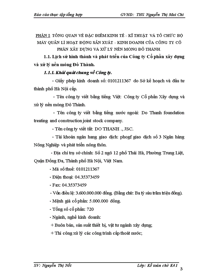 image for page Báo cáo TẠI Công ty Cổ phần Xây dựng và xử lý nền móng Đô Thành