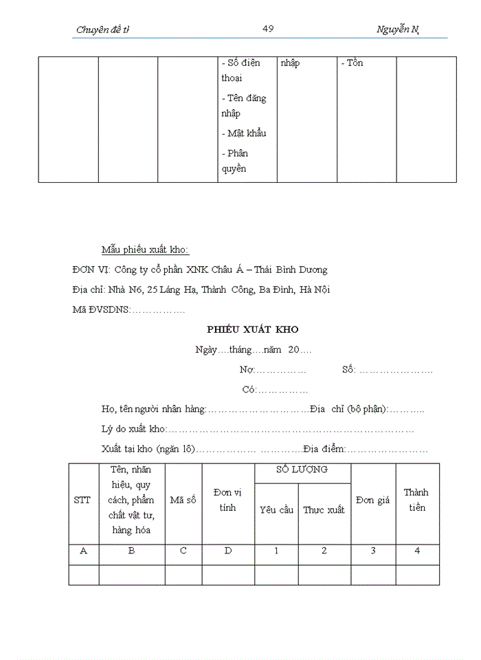 image for page Phân tích và thiết kế phần mềm quản lý kho cho Công ty Cổ phần xuất nhập khẩu Châu Á Thái Bình Dương