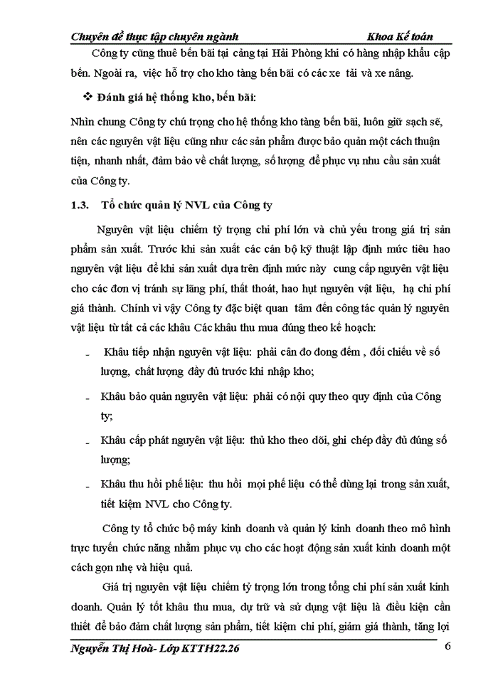 image for page Hoàn thiện kế toán nguyên vật liệu tại Công ty Trách nhiệm hữu hạn Hà Việt