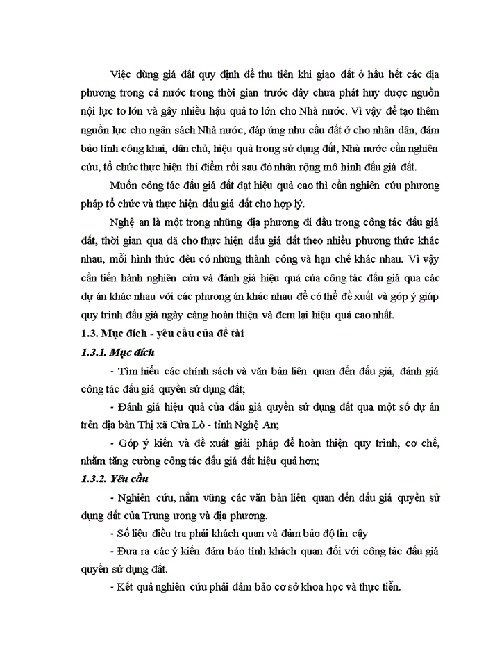 image for page Đánh giá hiệu quả của công tác đấu giá quyền sử dụng đất trên địa bàn thị xã Cửa Lò - tỉnh Nghệ An