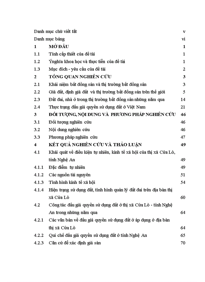image for page Đánh giá hiệu quả của công tác đấu giá quyền sử dụng đất trên địa bàn thị xã Cửa Lò - tỉnh Nghệ An