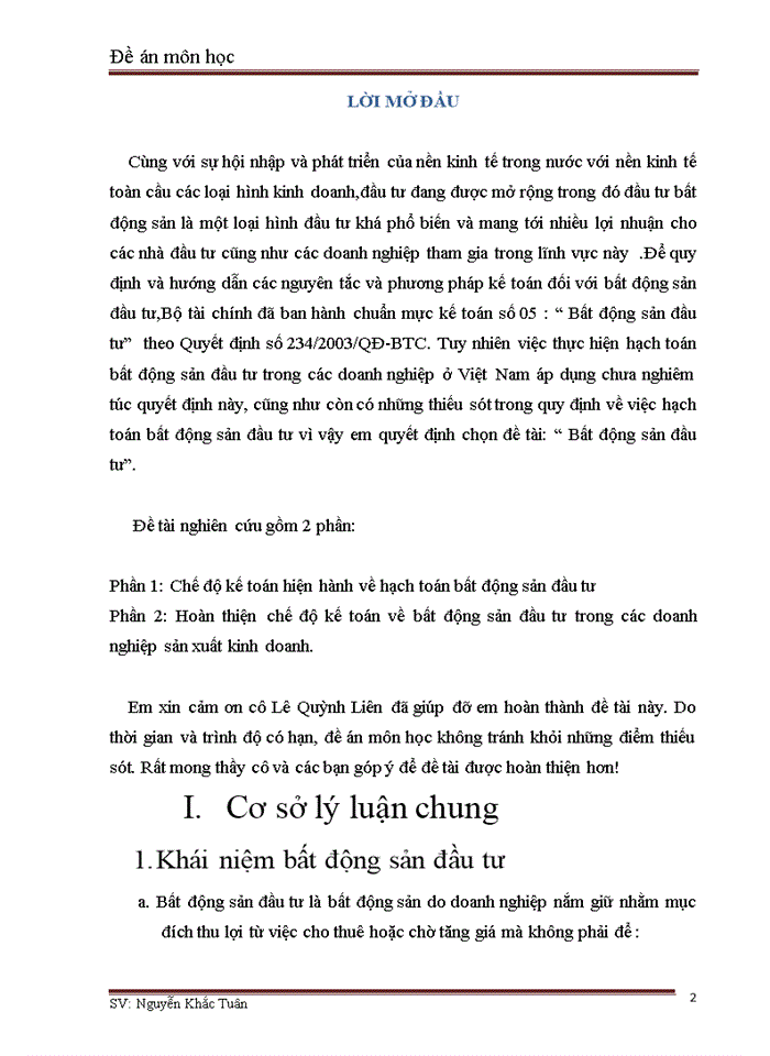 KẾ TOÁN BẤT ĐỘNG SẢN ĐẦU TƯ