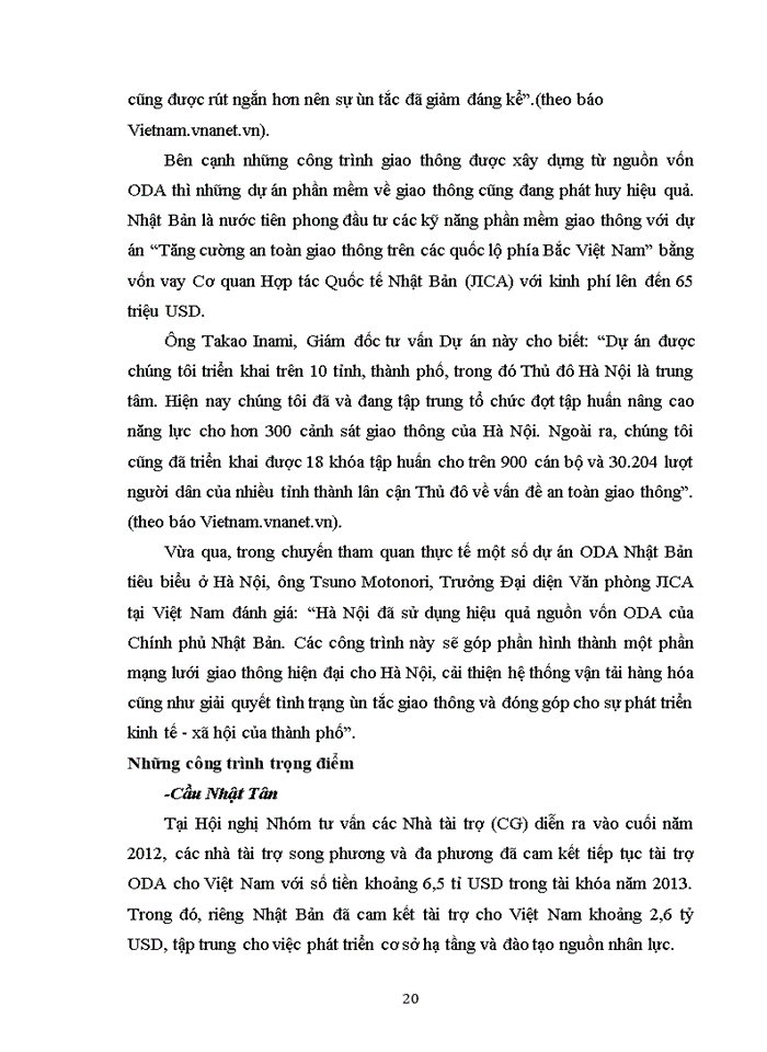 image for page Thu hút và sử dụng vốn ODA phát triển cơ sở hạ tầng giao thông đường bộ ở thành phố Hà Nội giai đoạn 2007-2020