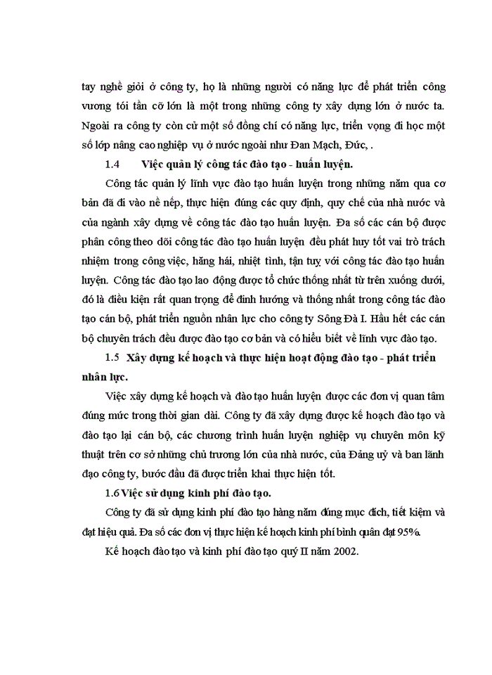image for page HIỆU QUẢ CÔNG TÁC ĐÀO TẠO VÀ PHÁT TRIỂN NGUỒN NHÂN LỰC CỦA CÔNG TY SÔNG ĐÀ I