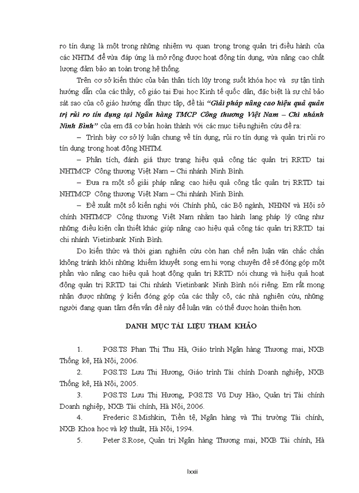 image for page Giải pháp nâng cao hiệu quả quản trị rủi ro tín dụng tại Ngân hàng Thương mại Cổ phần Công thương Việt Nam Chi nhánh Ninh Bình