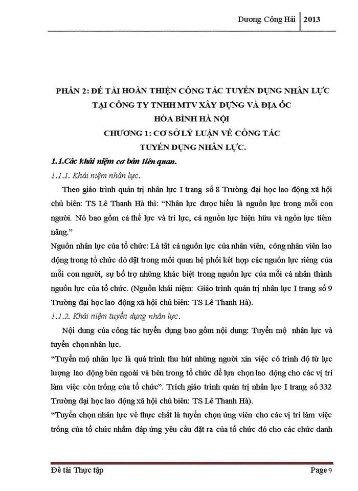 image for page Hoàn thiện công tác tuyển dụng nhân lực tại công ty Trách nhiệm hữu hạn Một thành viên Xây dựng và Địa ốc Hòa Bình Hà Nội