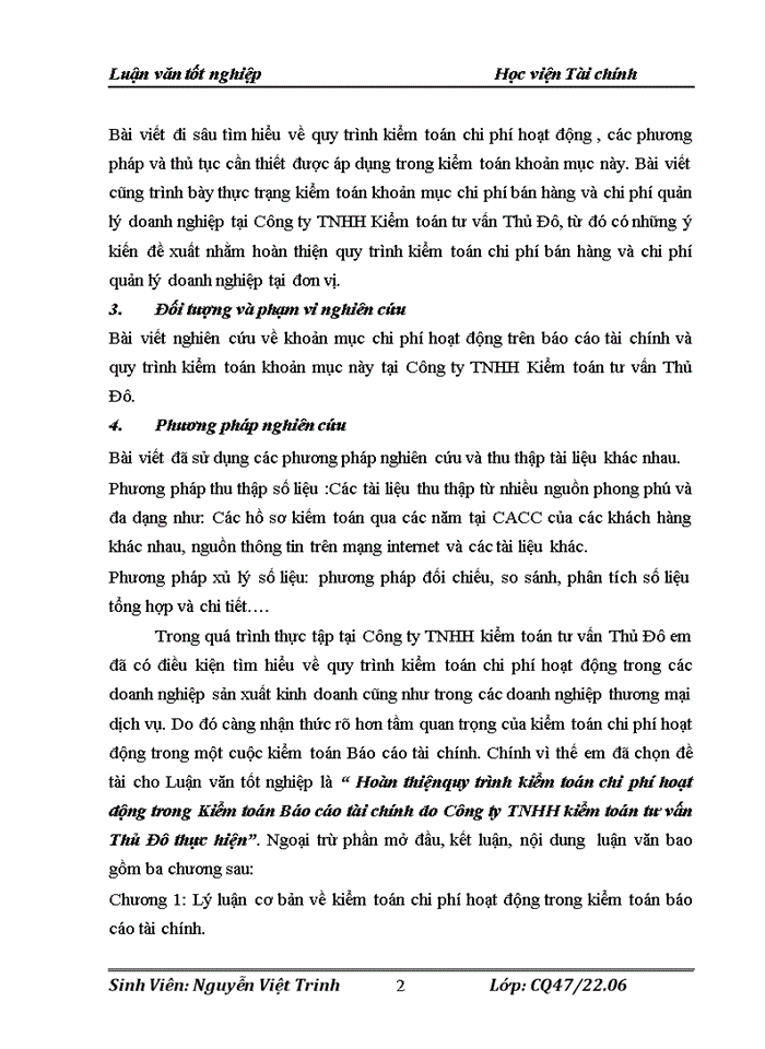image for page Hoàn thiệnquy trình kiểm toán chi phí hoạt động trong Kiểm toán Báo cáo tài chính do Công ty Trách nhiệm hữu hạn kiểm toán tư vấn Thủ Đô thực hiện