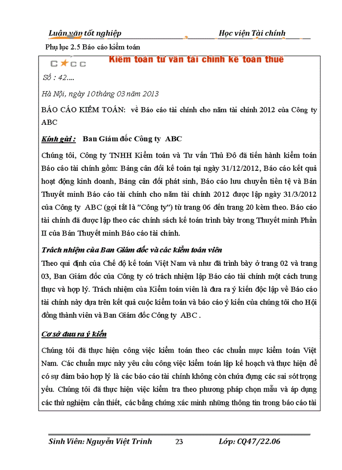 image for page Hoàn thiệnquy trình kiểm toán chi phí hoạt động trong Kiểm toán Báo cáo tài chính do Công ty Trách nhiệm hữu hạn kiểm toán tư vấn Thủ Đô thực hiện