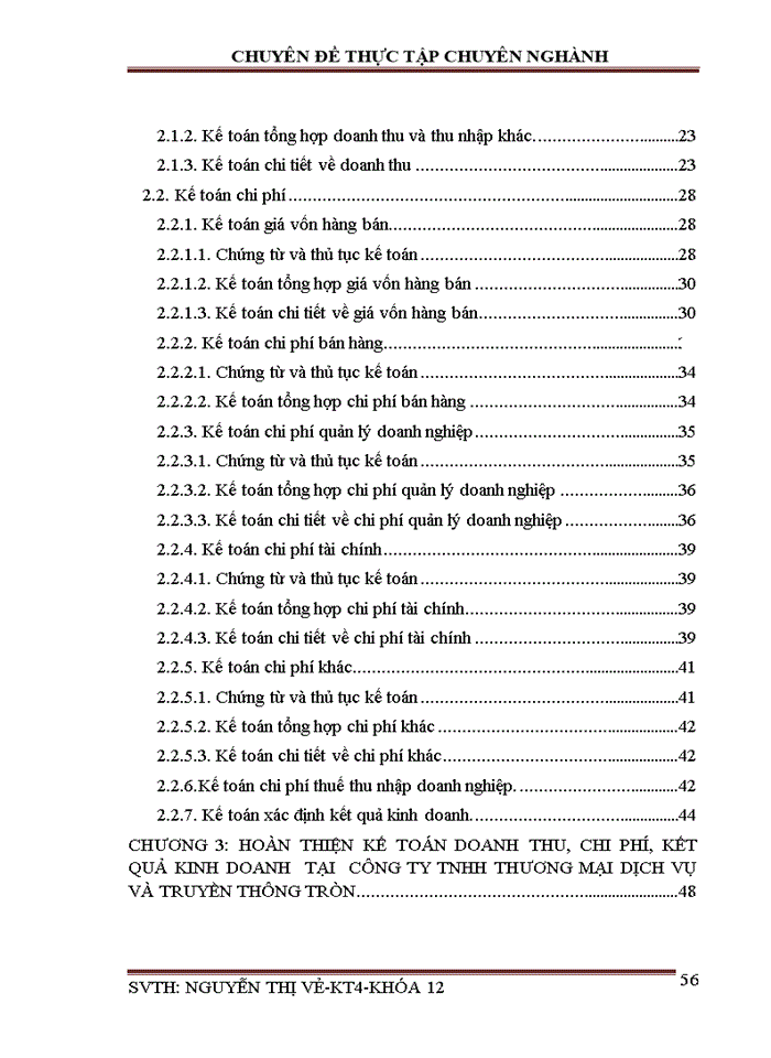 image for page Kế toán doanh thu chi phí và xác định kết quả kinh doanh tại Công ty Trách nhiệm hữu hạn thương mại dịch vụ và truyền thông Tròn