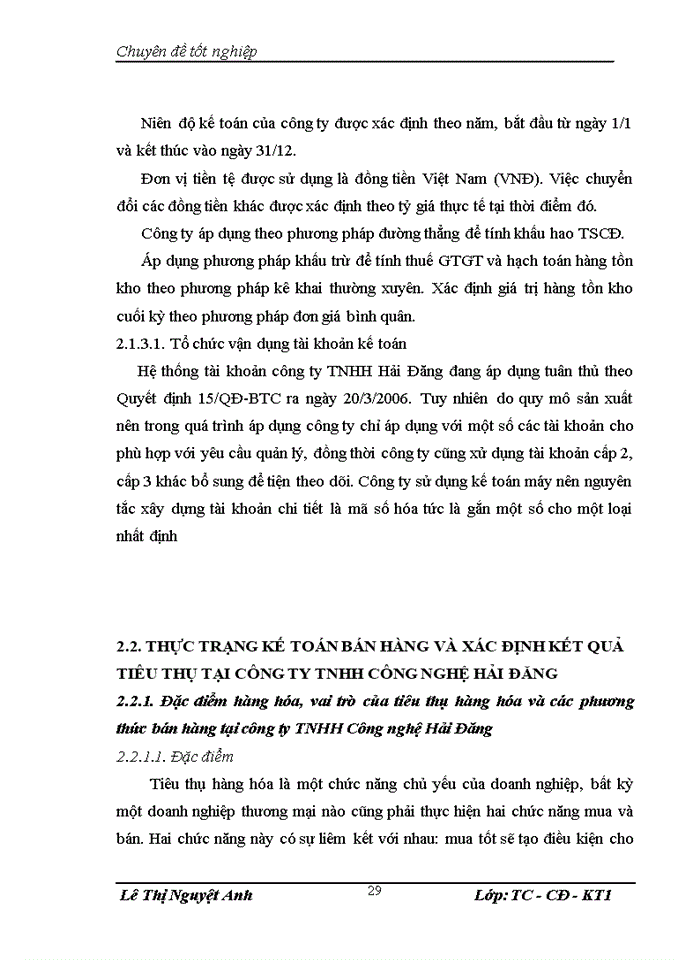 image for page Hoàn thiện công tác kế toán bán hàng và xác định kết quả bán hàng tại công ty Trách nhiệm hữu hạn Công nghệ Hải Đăng