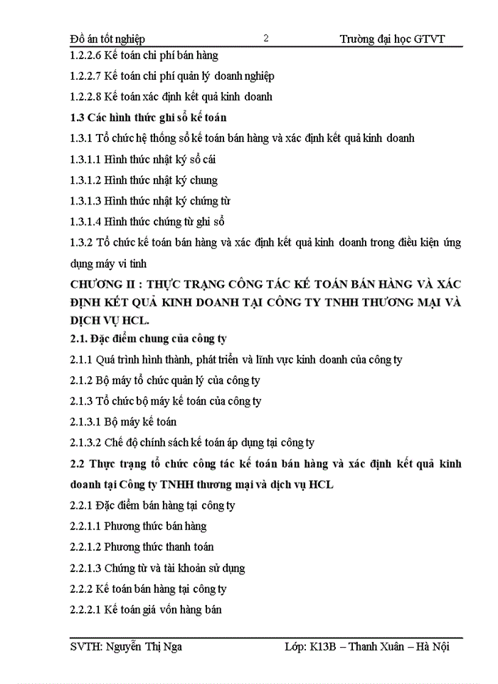 image for page Kế toán bán hàng và xác định kết quả kinh doanh tại Công ty Trách nhiệm hữu hạn thương mại và dịch vụ HCL