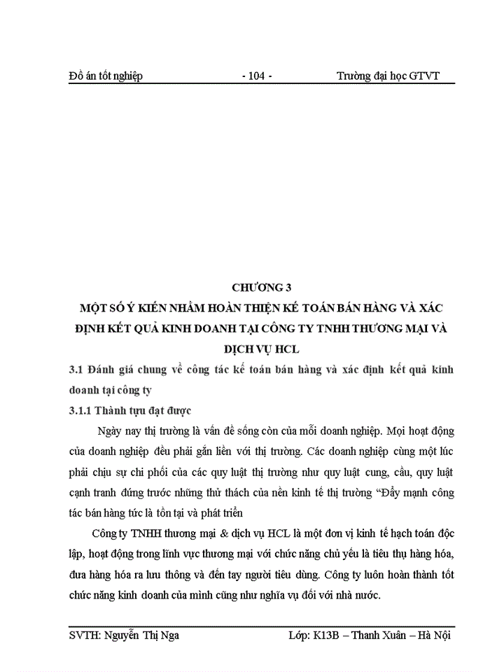 image for page Kế toán bán hàng và xác định kết quả kinh doanh tại Công ty Trách nhiệm hữu hạn thương mại và dịch vụ HCL