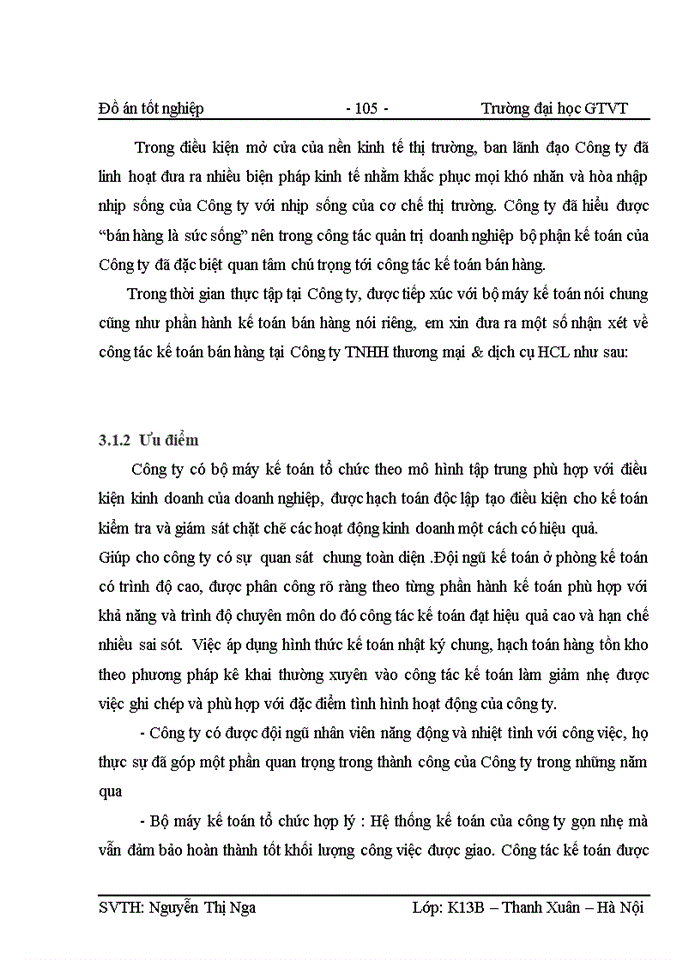 image for page Kế toán bán hàng và xác định kết quả kinh doanh tại Công ty Trách nhiệm hữu hạn thương mại và dịch vụ HCL