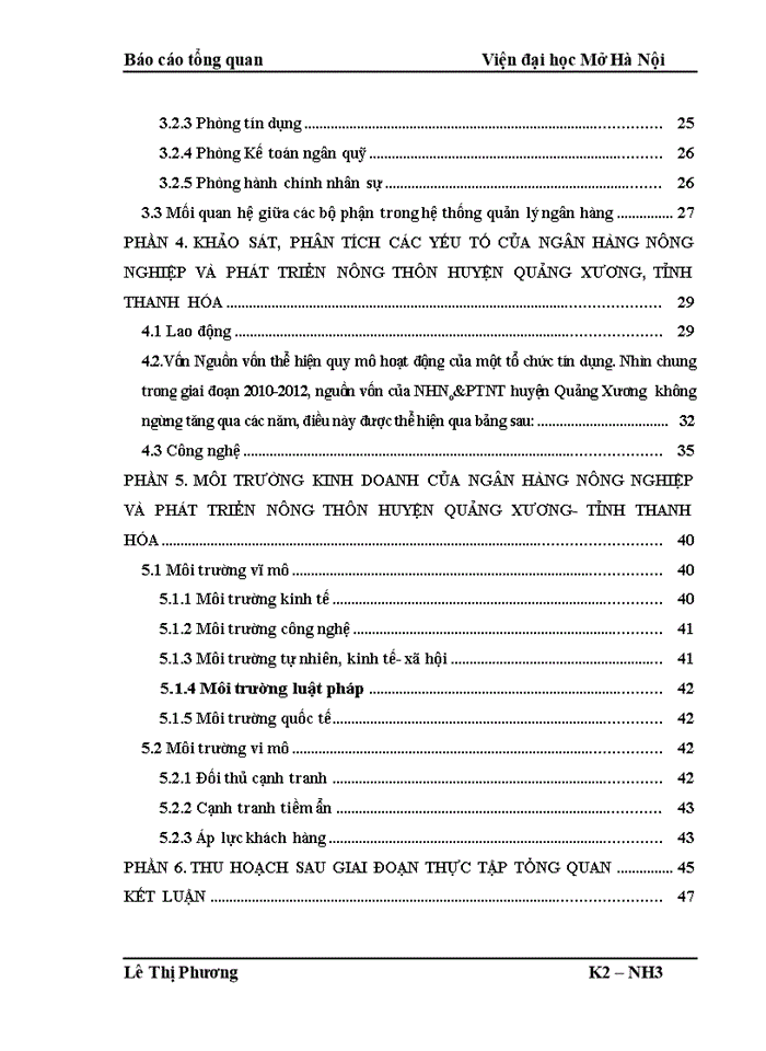 Báo cáo tại Ngân hàng Nông nghiệp Phát triển Nông thôn huyện Quảng Xương- tỉnh Thanh Hóa