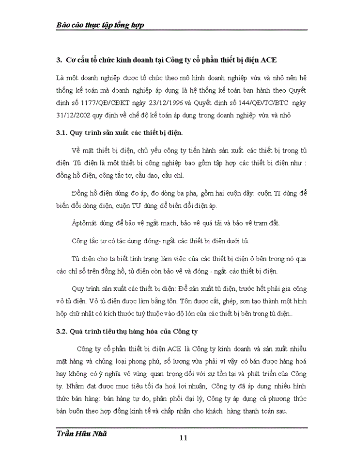 image for page Báo cáo Công ty cổ phần thiết bị điện ACE