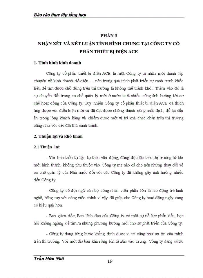 image for page Báo cáo Công ty cổ phần thiết bị điện ACE