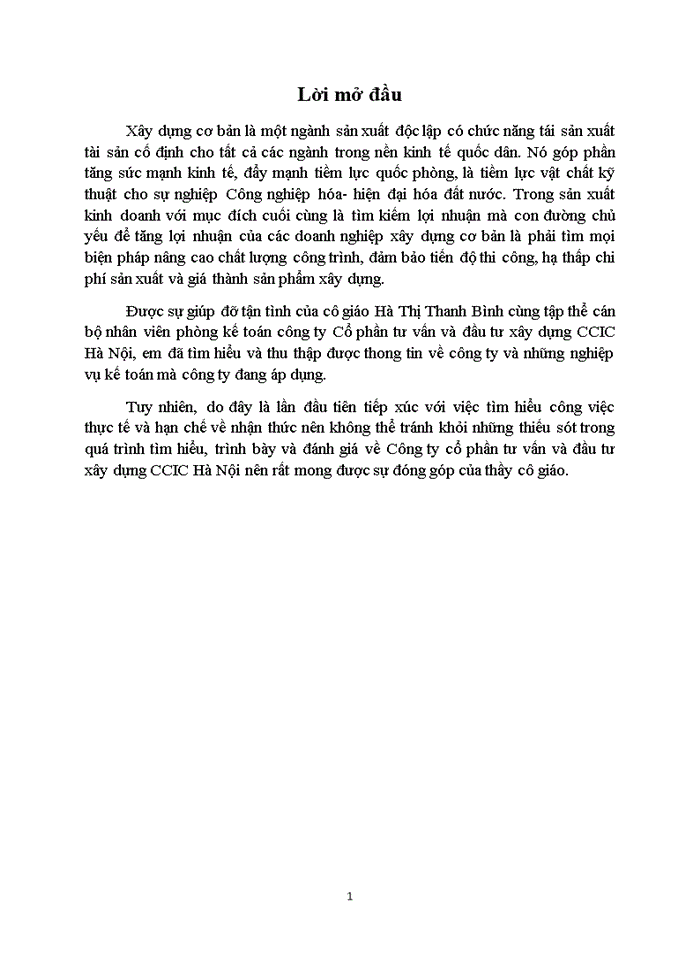 image for page Báo cáo Công ty Cổ phần Tư vấn và Đầu Tư Xây Dựng CCIC HN