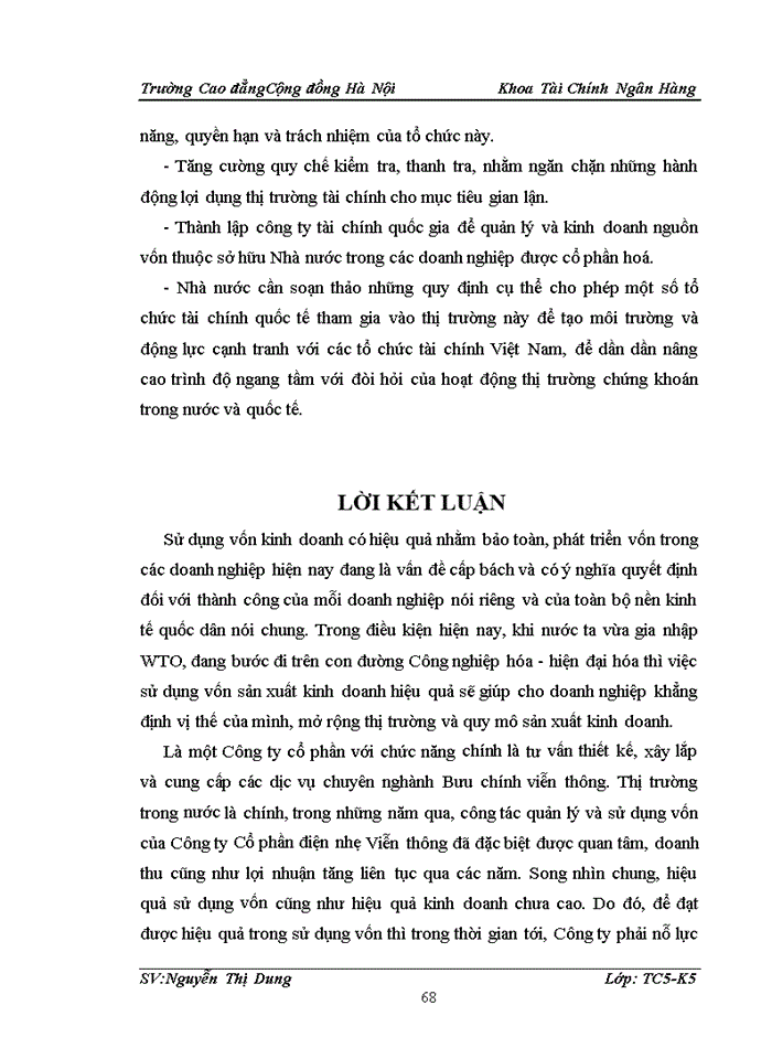 image for page Giải pháp quản lý và nâng cao hiệu quả sử dụng vốn tại Văn phòng đại diện Công ty Cổ phần Điện nhẹ Viễn thông
