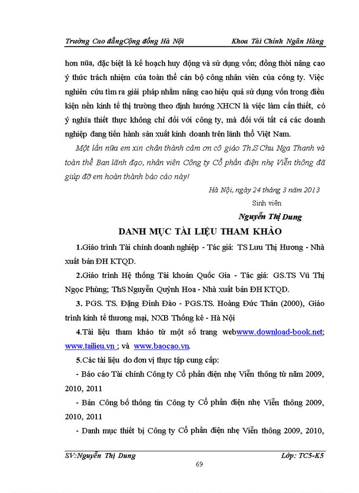 image for page Giải pháp quản lý và nâng cao hiệu quả sử dụng vốn tại Văn phòng đại diện Công ty Cổ phần Điện nhẹ Viễn thông