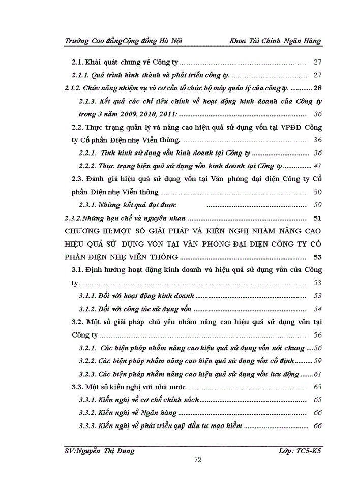 image for page Giải pháp quản lý và nâng cao hiệu quả sử dụng vốn tại Văn phòng đại diện Công ty Cổ phần Điện nhẹ Viễn thông