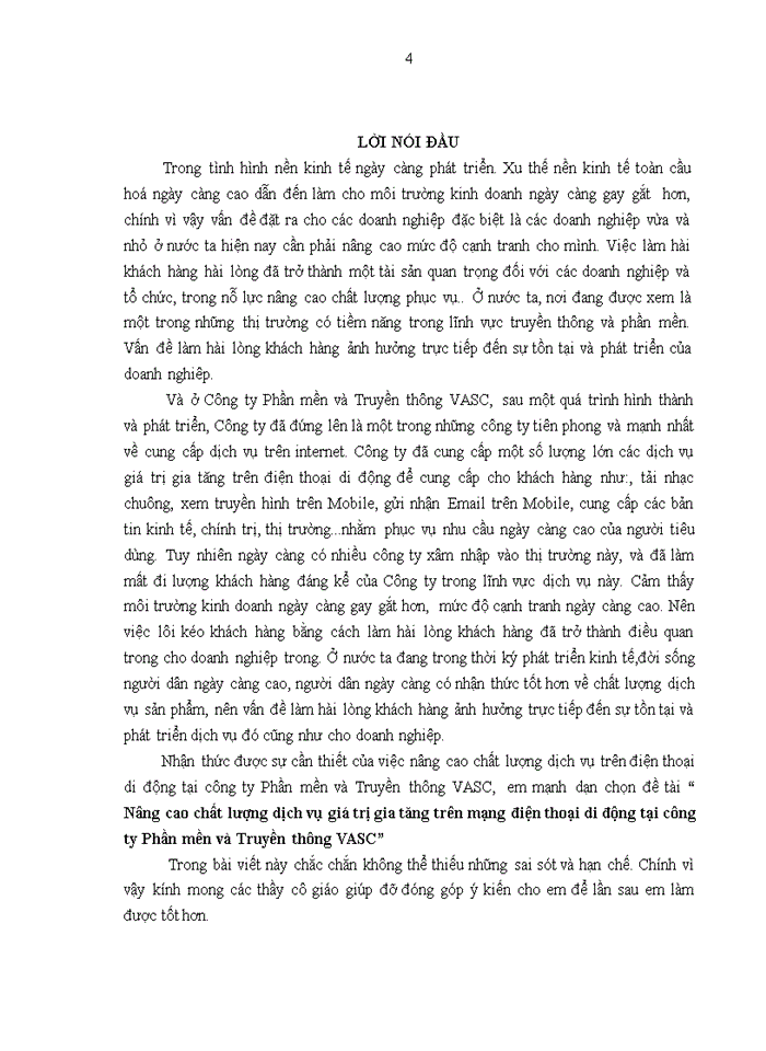 image for page Nâng cao chất lượng dịch vụ giá trị gia tăng trên mạng điện thoại di động tại công ty Phần mền và Truyền thông VASC