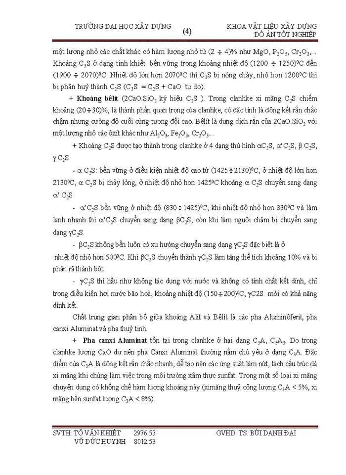 image for page Đồ án Thiết kế nhà máy sản xuất xi măng pooc lăng công suất 1 5 triệu tấn xi măng năm theo công nghệ lò quay phương pháp khô Sản phẩm của nhà máy bao gồm xi măng PCB30 chiếm 70 và xi măng PC40 chiếm 30
