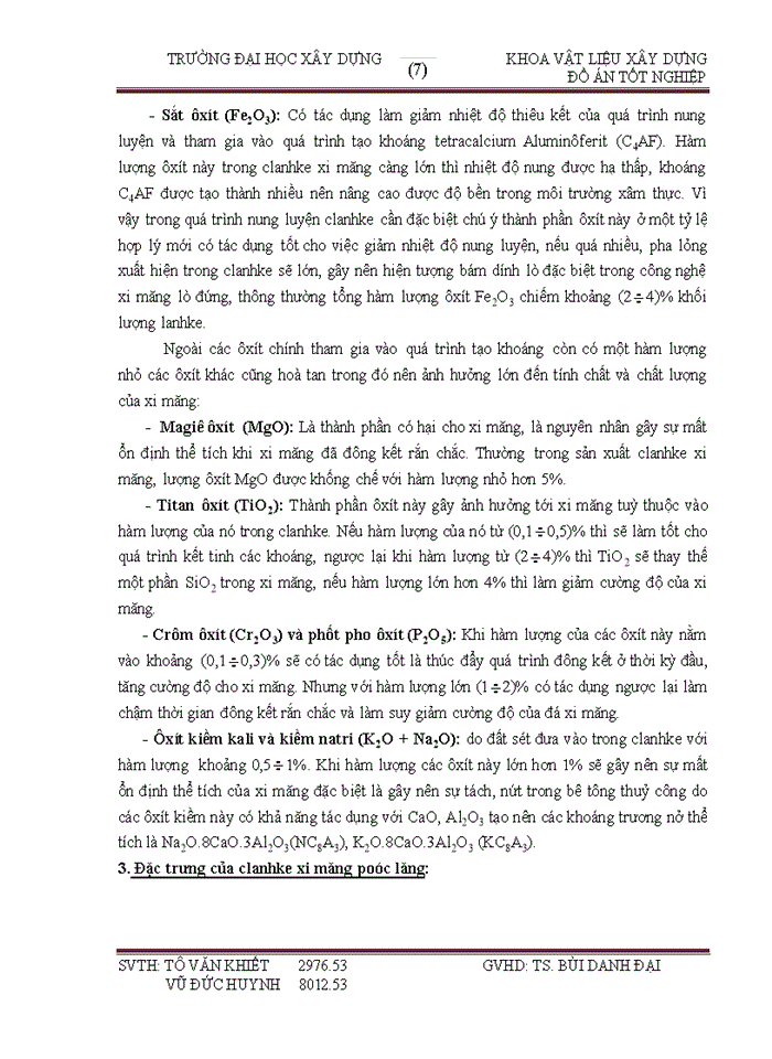 image for page Đồ án Thiết kế nhà máy sản xuất xi măng pooc lăng công suất 1 5 triệu tấn xi măng năm theo công nghệ lò quay phương pháp khô Sản phẩm của nhà máy bao gồm xi măng PCB30 chiếm 70 và xi măng PC40 chiếm 30