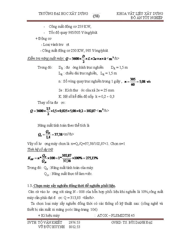 image for page Đồ án Thiết kế nhà máy sản xuất xi măng pooc lăng công suất 1 5 triệu tấn xi măng năm theo công nghệ lò quay phương pháp khô Sản phẩm của nhà máy bao gồm xi măng PCB30 chiếm 70 và xi măng PC40 chiếm 30