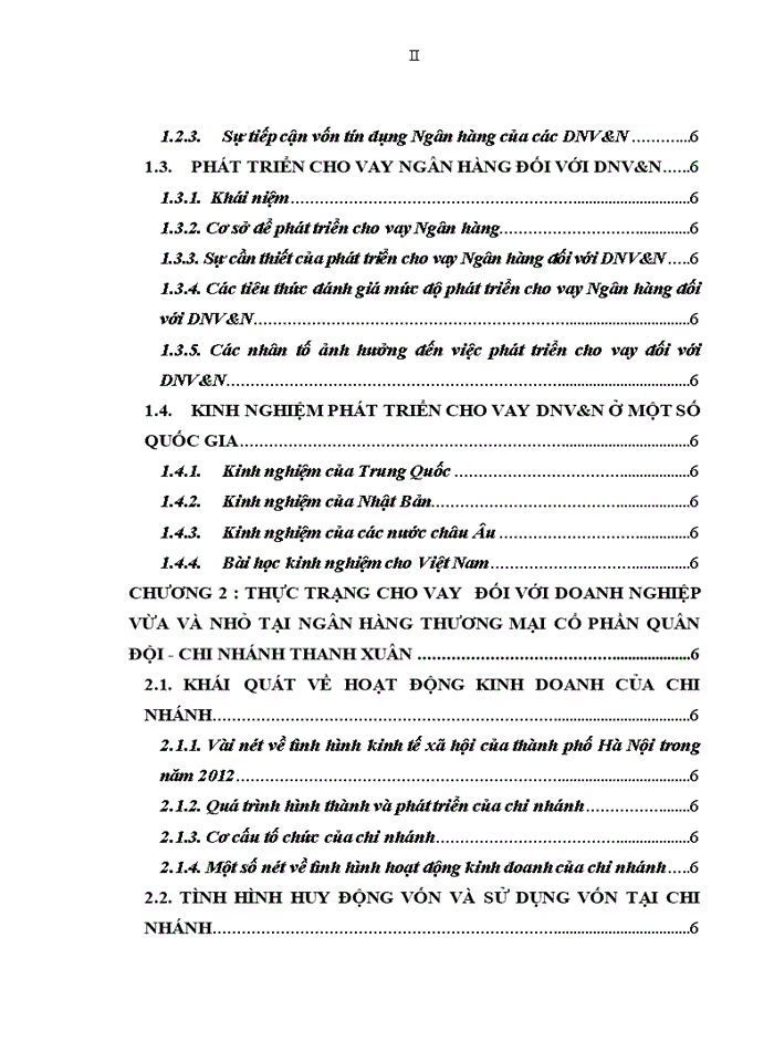 ThS Giải pháp phát triển cho vay đối với DNV N tại Ngân hàng Quân Đội Chi nhánh Thanh Xuân