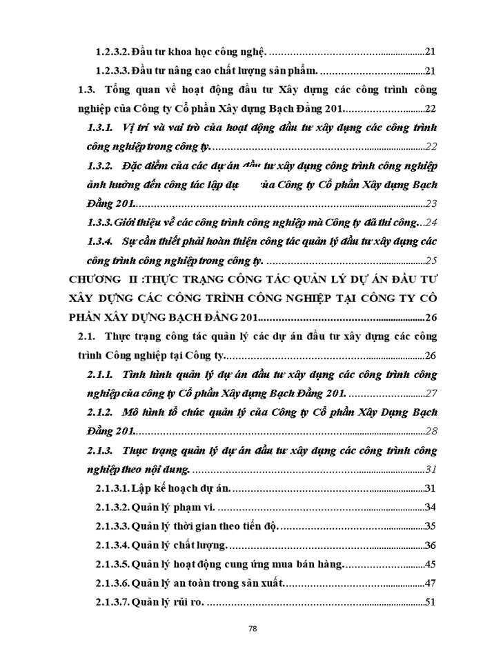 image for page Hoàn thiện công tác quản lý dự án đầu tư xây dựng các công trình công nghiệp tại Công ty Cổ phần Xây dựng Bạch Đằng 201