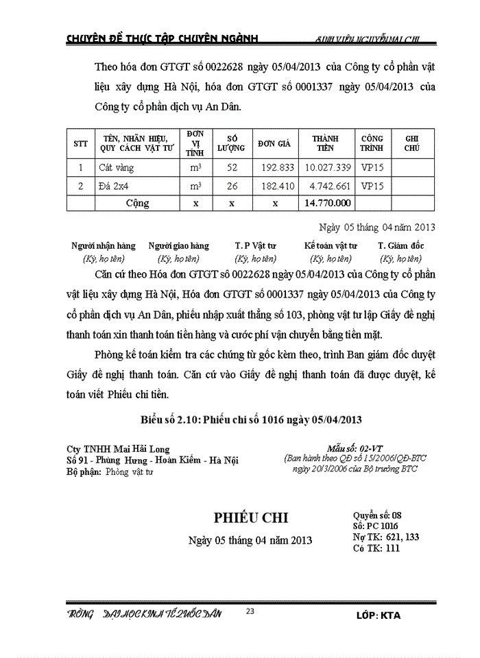 image for page Hoàn thiện công tác kế toán Nguyên vật liệu tại Công ty Trách nhiệm hữu hạn Mai Hải Long