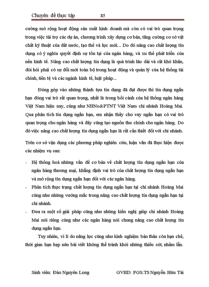 image for page Giải pháp nâng cao chất lượng tín dụng ngắn hạn tại ngân hàng Nông nghiệp và phát triển nông thôn Việt Nam Chi nhánh Hoàng Mai