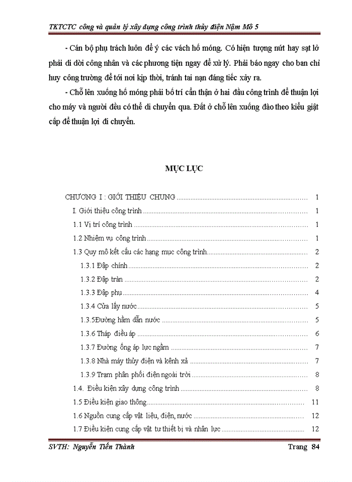 image for page Công và quản lý xây dựng công trình thủy điện Nậm Mô 5