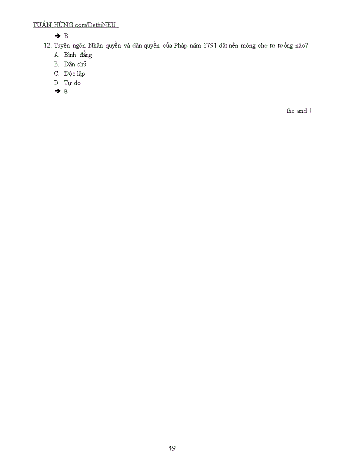 image for page NGÂN HÀNG CÂU HỎI TRẮC NGHIỆM Môn TƯ TƯỞNG HỒ CHÍ MINH