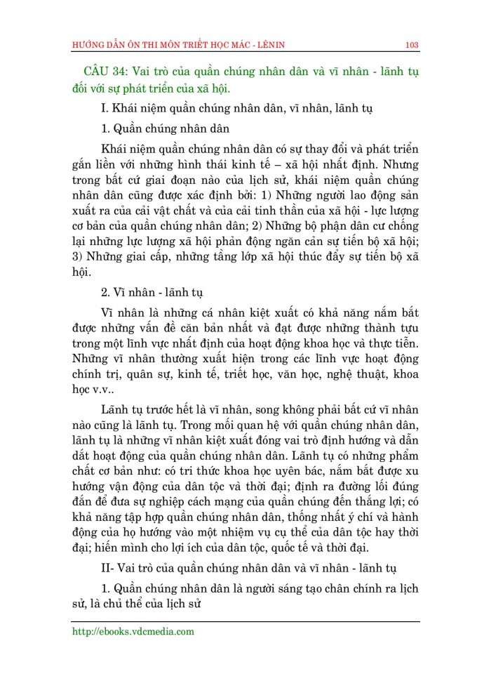 image for page Hướng dân ôn thi triết học mác - lênin