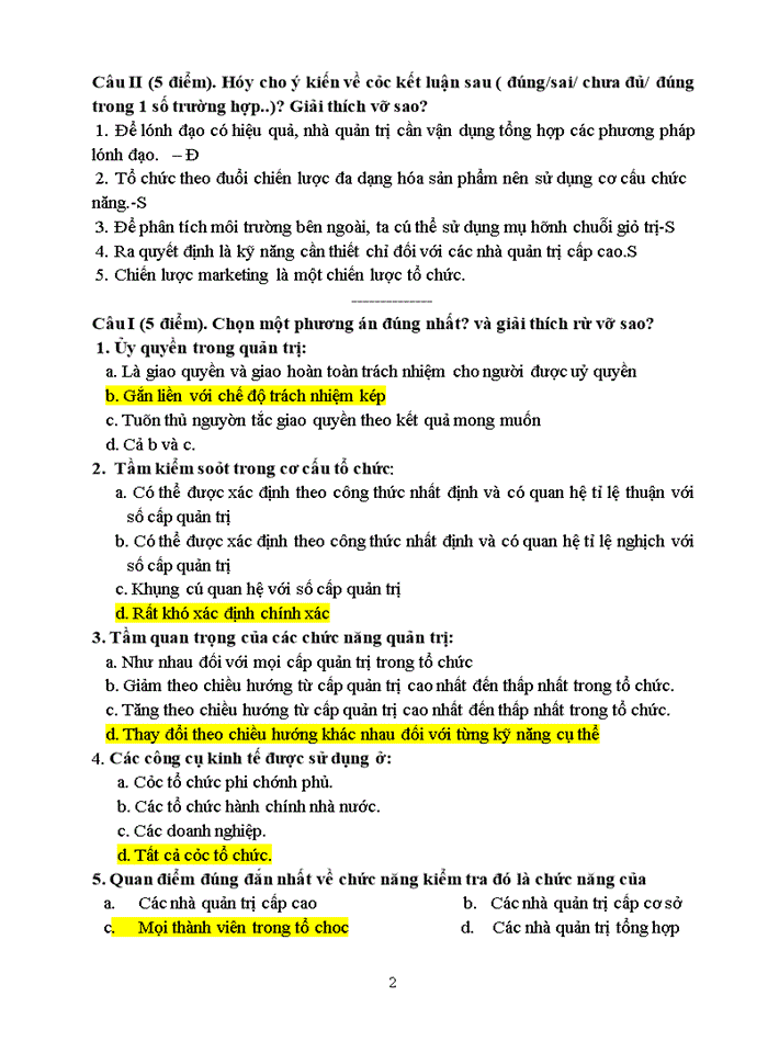 image for page TỔNG HỢP TRẮC NGHIỆM QUẢN LÝ HỌC