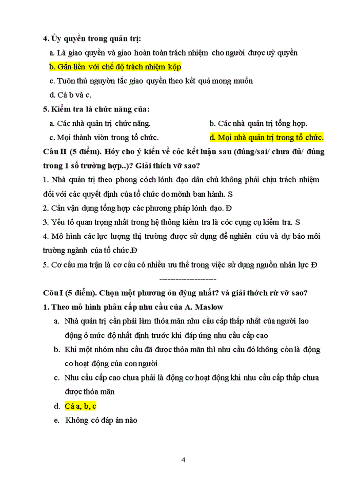 image for page TỔNG HỢP TRẮC NGHIỆM QUẢN LÝ HỌC