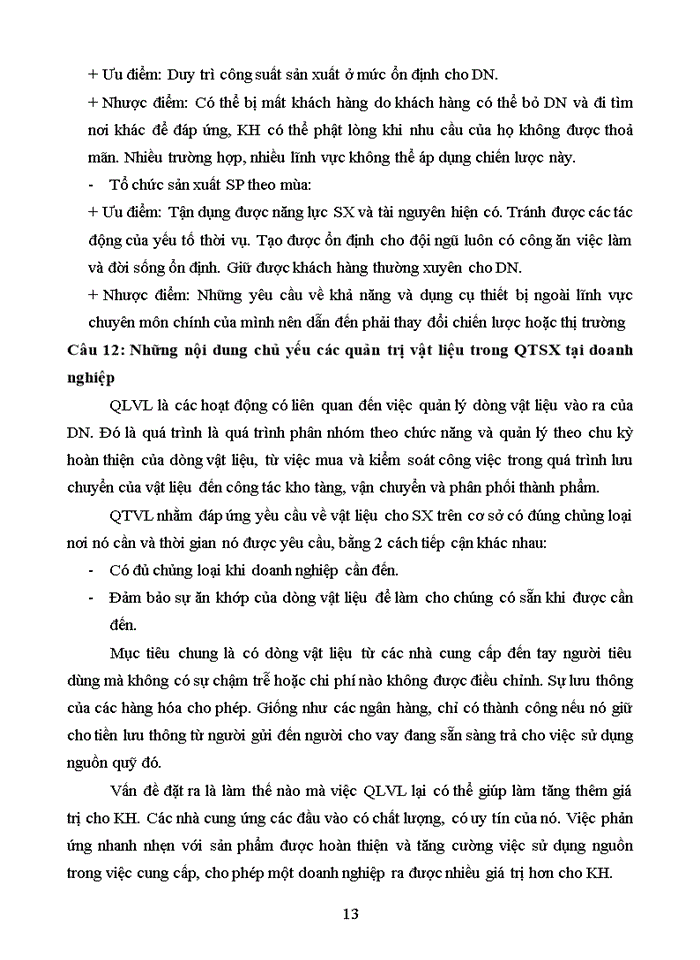 image for page Câu hỏi ôn thi quản trị sản xuất Tác nghiệp