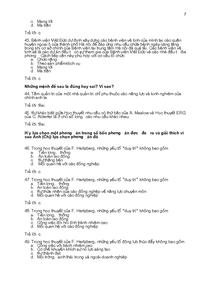 image for page Câu hỏi môn Quản trị học 50 câu