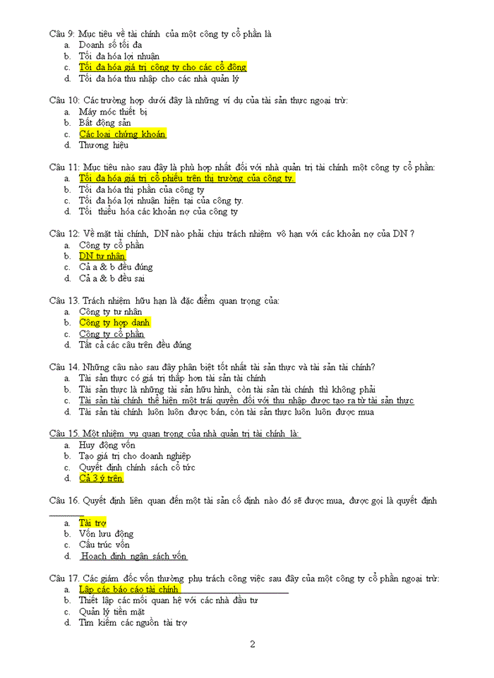 image for page TRẮC NGHIỆM QUẢN TRỊ TÀI CHÍNH DOANH NGHIỆP