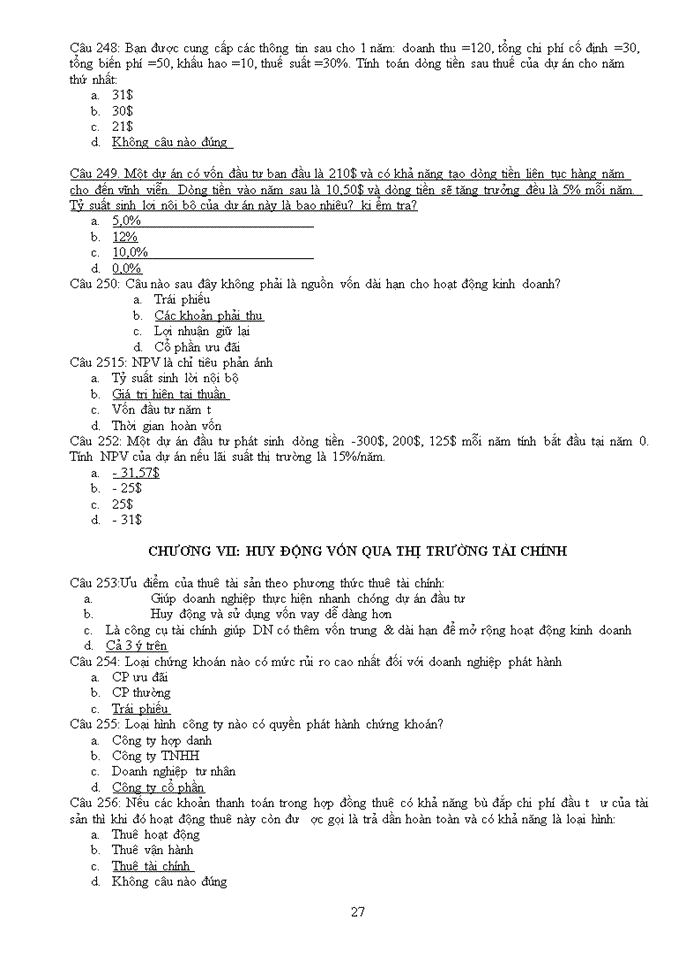 image for page TRẮC NGHIỆM QUẢN TRỊ TÀI CHÍNH DOANH NGHIỆP