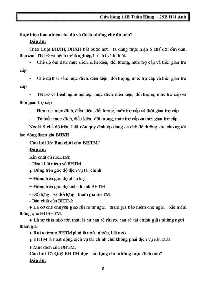 image for page Dap an de thi mon kinh te bao hiem