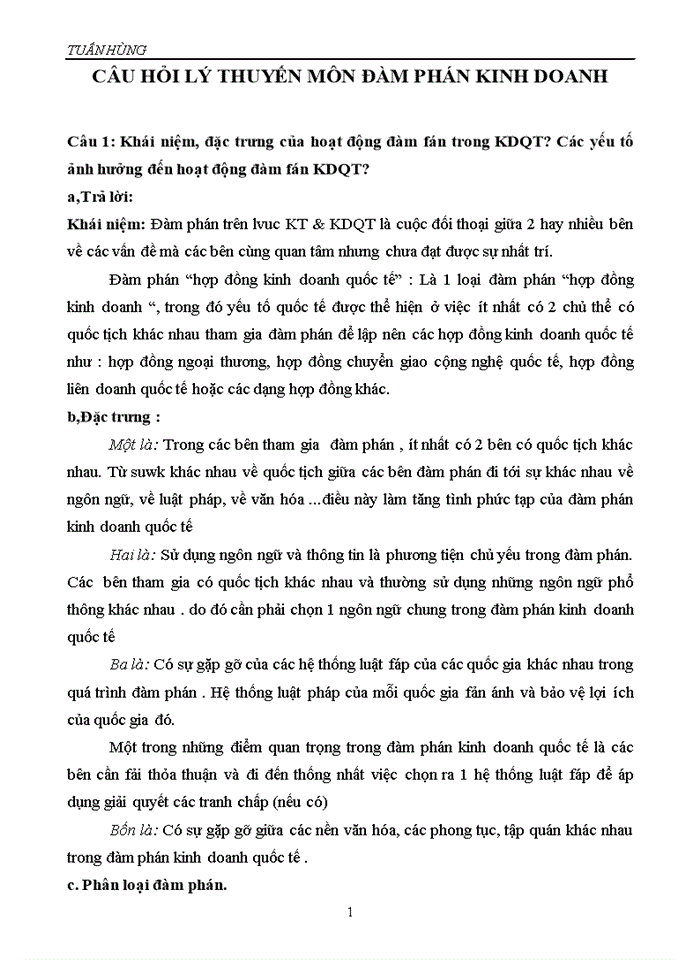 image for page CÂU HỎI LÝ THUYẾN MÔN ĐÀM PHÁN KINH DOANH