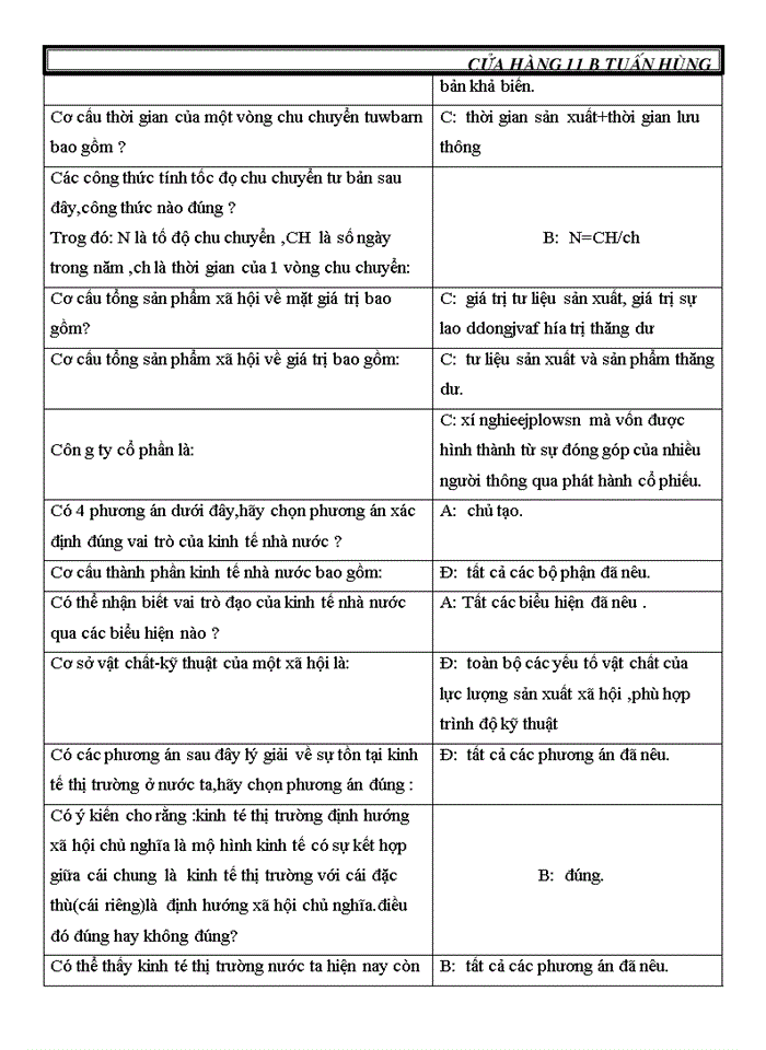 image for page Trắc nghiệm nguyên lý mác ii Theo vần a b c