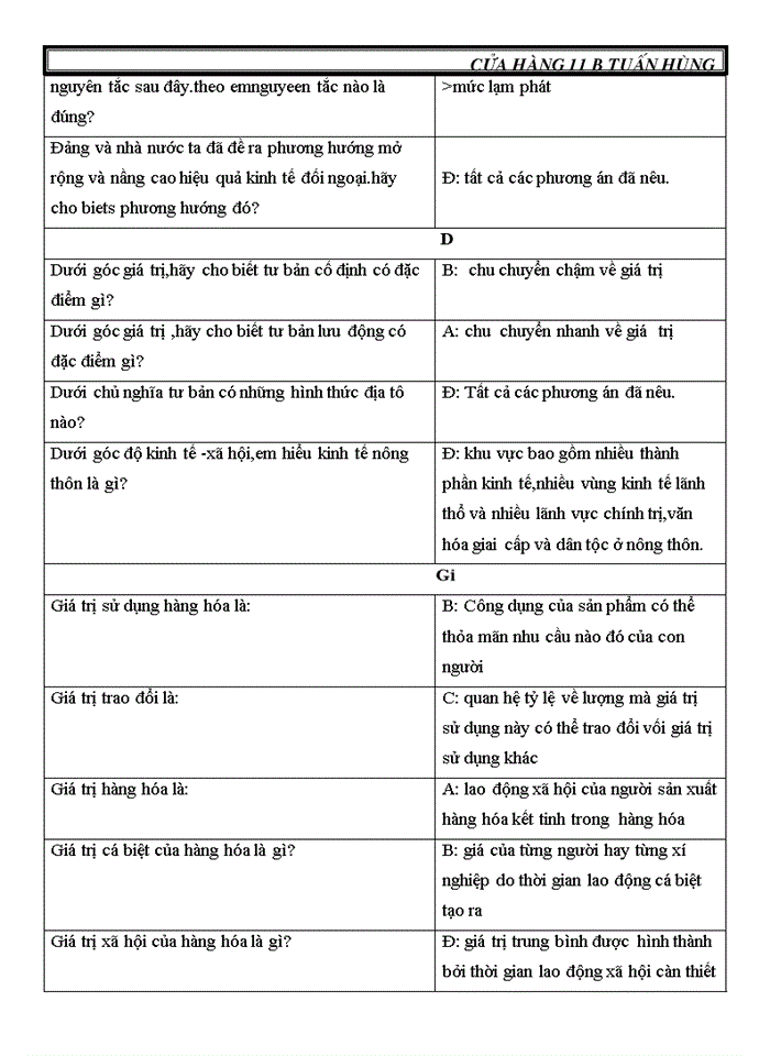 image for page Trắc nghiệm nguyên lý mác ii Theo vần a b c