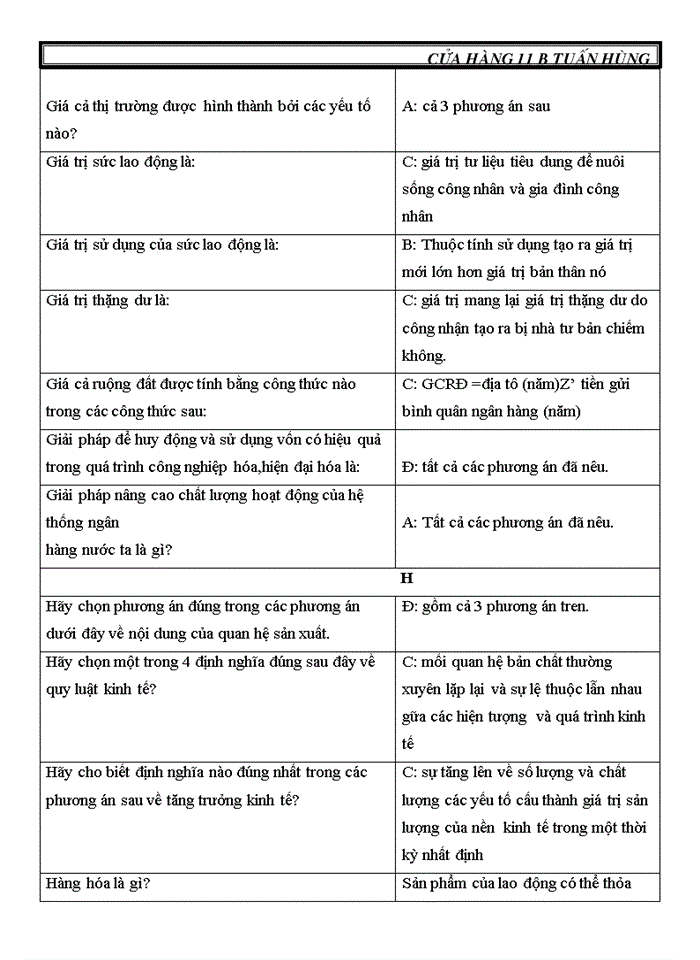 image for page Trắc nghiệm nguyên lý mác ii Theo vần a b c