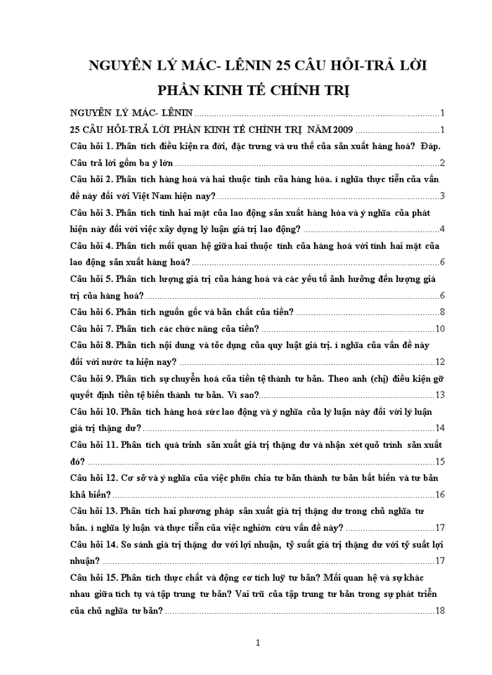 image for page NGUYÊN LÝ MÁC- LÊNIN 25 CÂU HỎI-TRẢ LỜI PHẦN KINH TẾ CHÍNH TRỊ