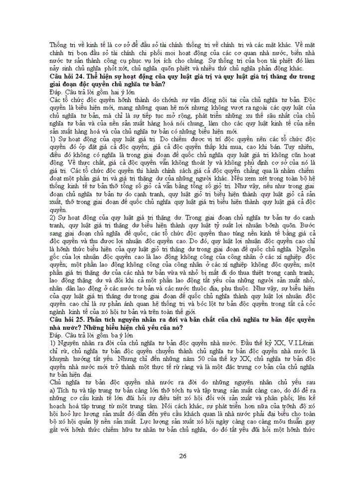 image for page NGUYÊN LÝ MÁC- LÊNIN 25 CÂU HỎI-TRẢ LỜI PHẦN KINH TẾ CHÍNH TRỊ